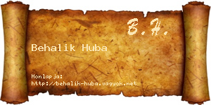 Behalik Huba névjegykártya
